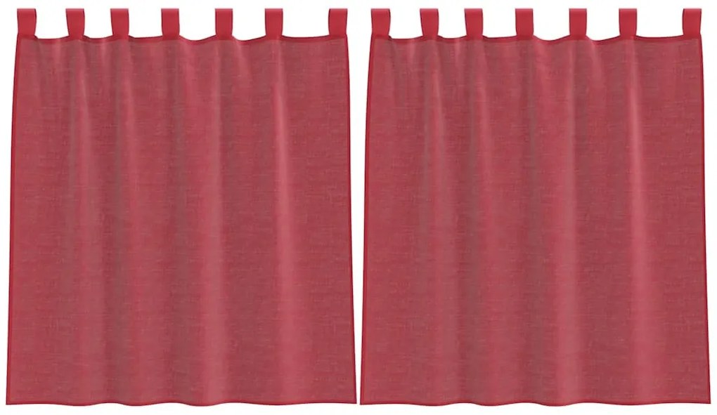 2 db borvörös fátyolfüggönyök hurokkal 140x140 cm