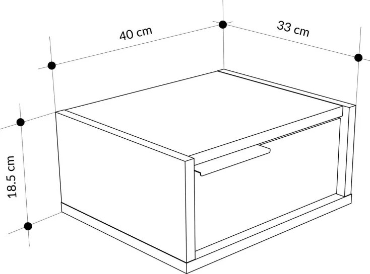Eco éjjeliszekrény, hamvaszöld-zafír tölgy, 40 cm