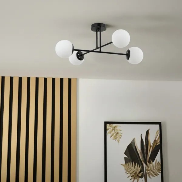 Brilagi - Felületre szerelhető csillár MALIVA 4xE14/15W/230V fekete/fehér