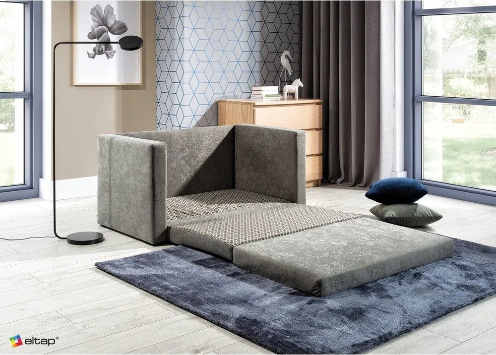 Kék-szürke zsenília kinyitható kanapé 132 cm Neva – ELTAP