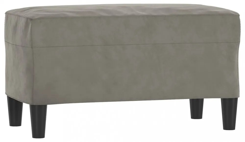 világosszürke bársony pad 70x35x41 cm