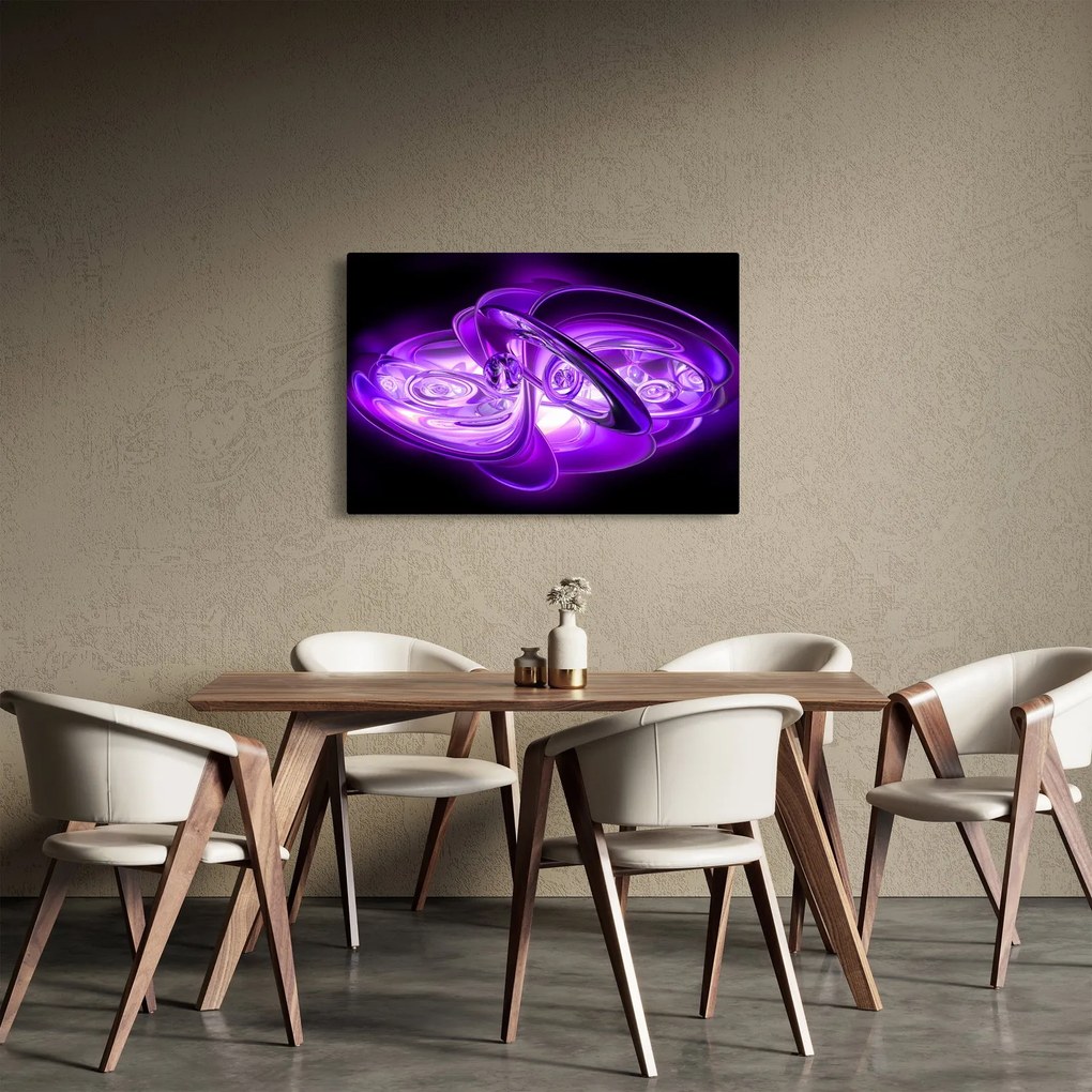 Lila fraktálos kép (90x60 cm)