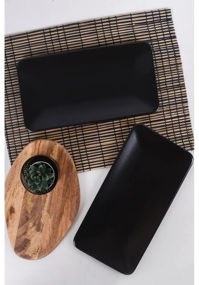 Fekete agyagkerámia tányér készlet 2 db-os – Hermia