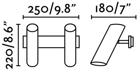 FARO 29876 - Fali spotlámpa LINK 2xGU10/11W/230V fekete
