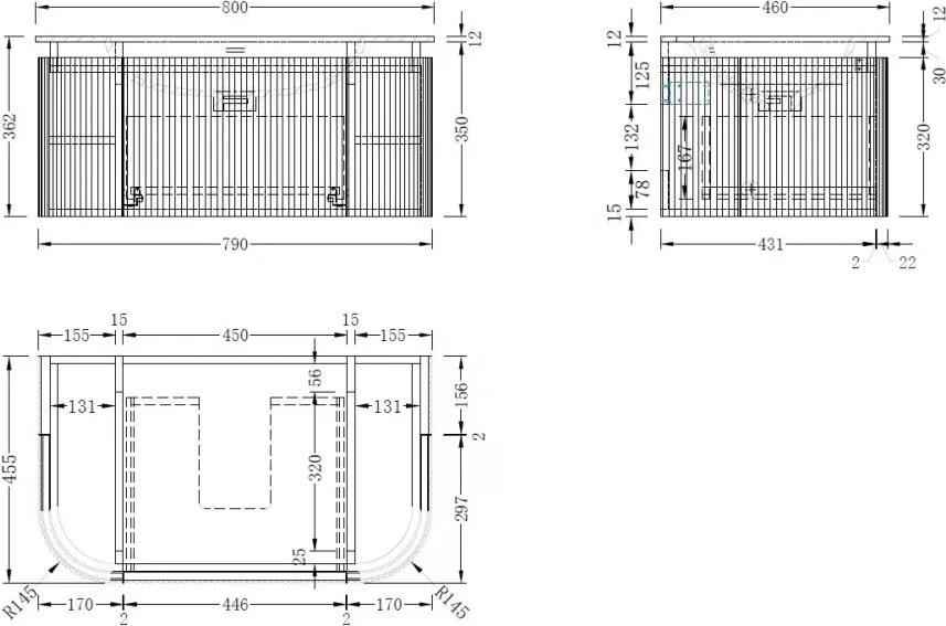 AREZZO design SIERRA 80 cm-es Fürdőszoba alsószekrény 1 fiók, 2 ajtó, tölgy