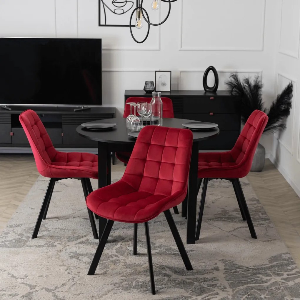 Krzesło RICK Bordowe Welurowe