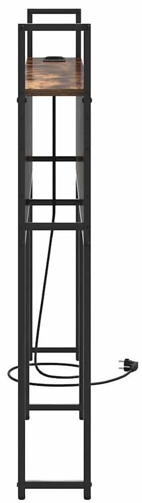 Tárolós Fejtámla Töltő Állomással Füstölt tölgy 135 cm Faanyag