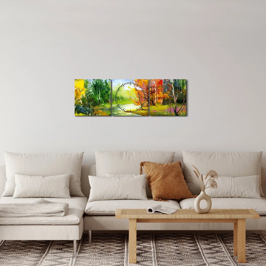 Kép - Tájfestés (órával) (90x30 cm)