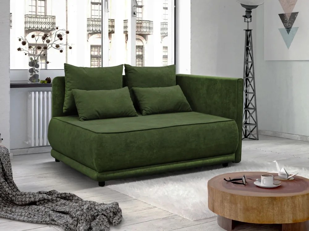 Kihúzható kanapé, zöld, jobbos, LIAMI