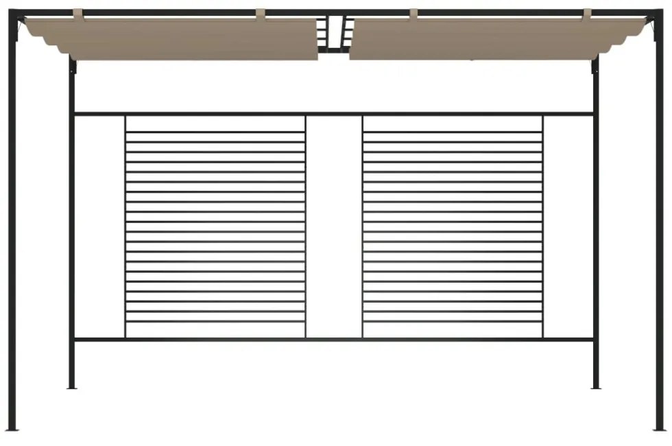 tópszínű pavilon behúzható tetővel 3 x 4 x 2,3 m 180 g/m²