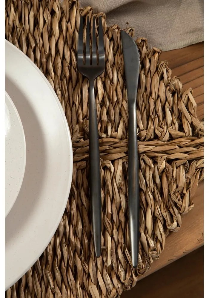 Fekete rozsdamentes acél evőeszköz készlet 16 db-os Modern retro – Premier Housewares