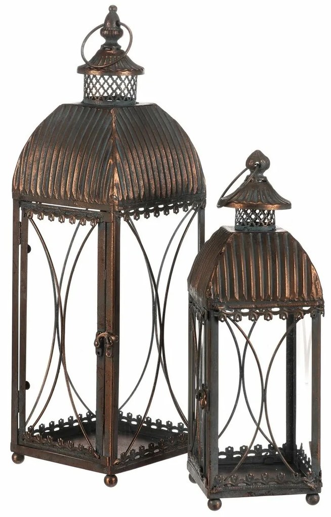 Romance fém lámpáskészlet, 2 db, réz