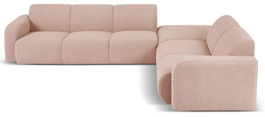 Rózsaszín buklé sarokkanapé (jobb oldali) Molino – Micadoni Home