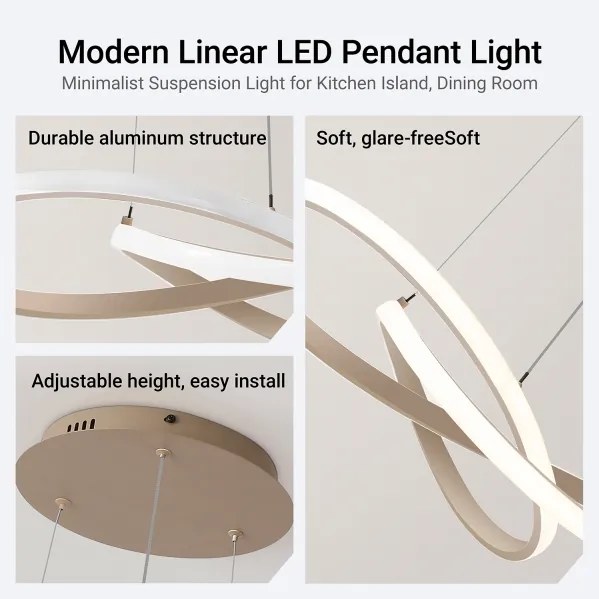 Brilagi - LED, fényerőszabályozható kábeles függőlámpa INFINITY LED/55W/230V 50x50 cm bézs + távirányító