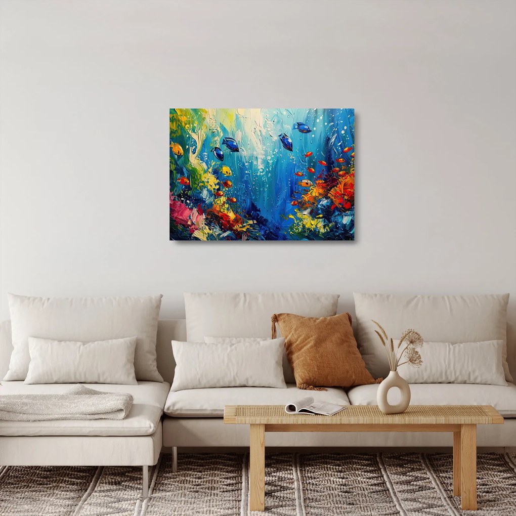Üveg kép - A víz alatti világ festése (70x50 cm)