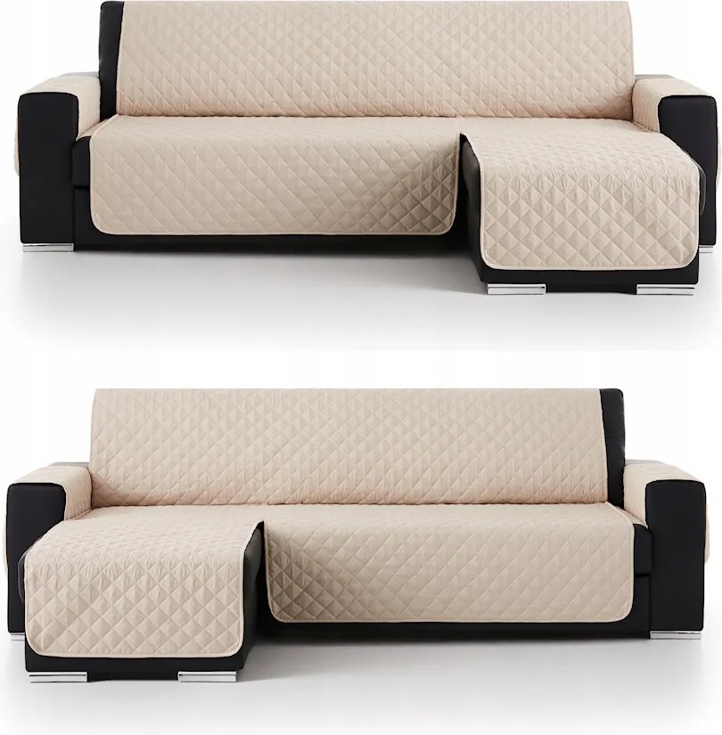 Kanapé ágytakaró sarokvédő 200 cm bézs steppelt kétoldalas