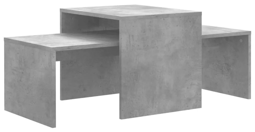 Betonszürke szerelt fa dohányzóasztal szett 100 x 48 x 40 cm