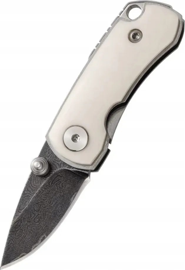 9 cm-es mini damaszkuszi acél összecsukható Edc zsebkés kempingezéshez és szabadtéri túléléshez