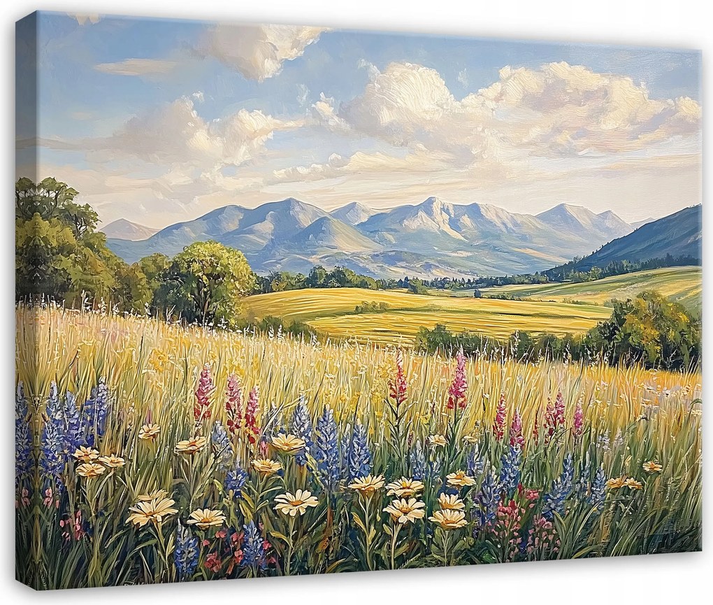 Vászonkép Mezei Virágok Rét Tájkép Hálószoba Nappali Konyha Vászon 40x30