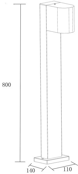 Kültéri lámpa BOSTON 1xGU10/10W/230V 80 cm IP54 fekete