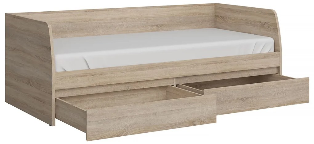 Egyszemélyes ágy 90 cm Noella (szonoma tölgy) (ágyráccsal). 1053146