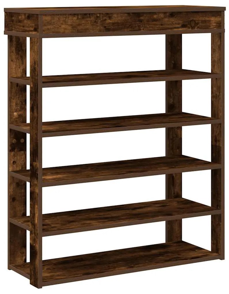 füstös tölgy színű szerelt fa cipőtartó 80x30x98 cm