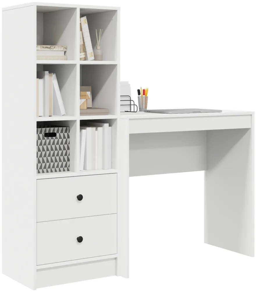 Tárolóval rendelkező íróasztal 2 pcs Fehér 80 x 40 x 76 cm