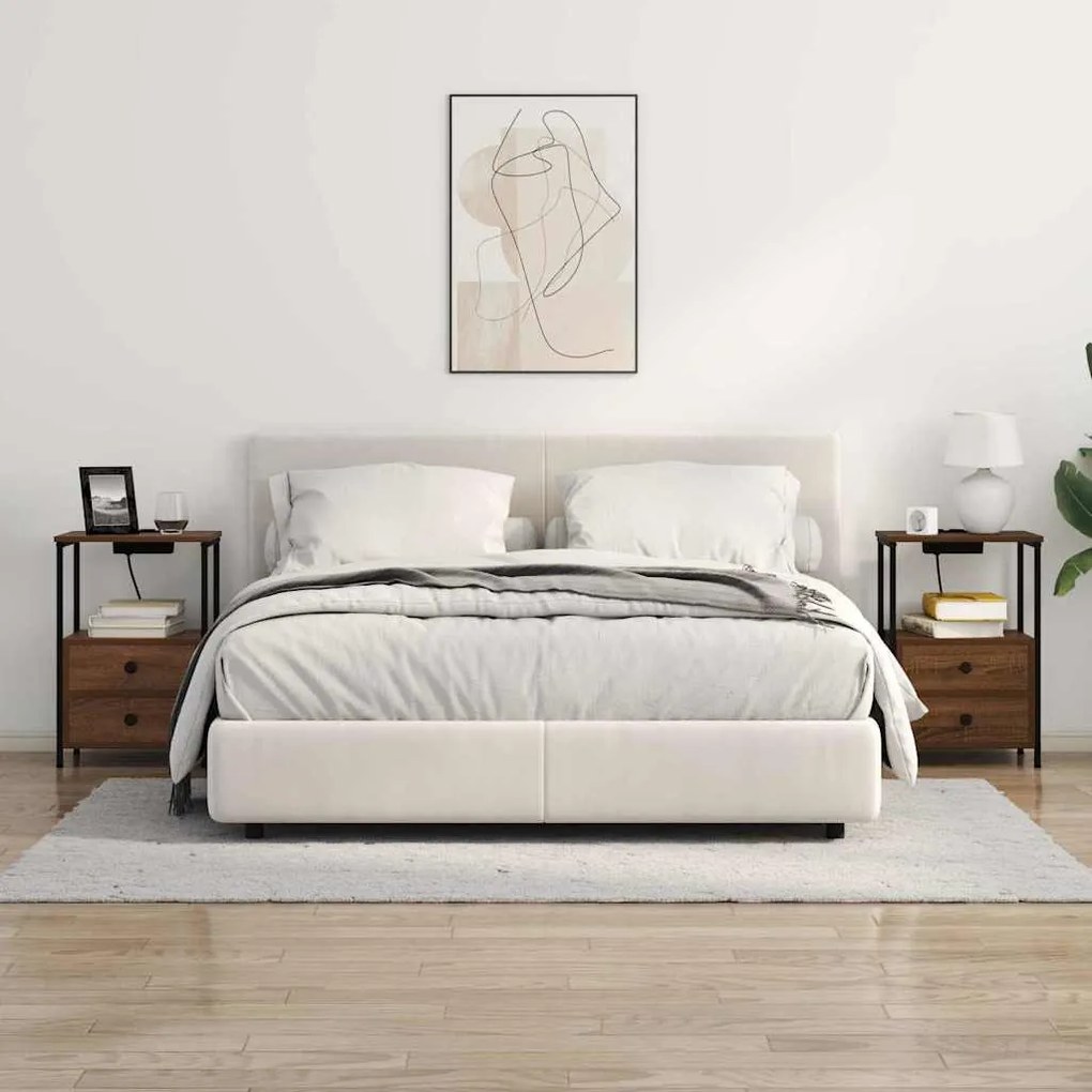 vidaXL Éjjeliszekrény 2 pcs Barna Tölgy 40 x 31 x 60 cm Faanyag