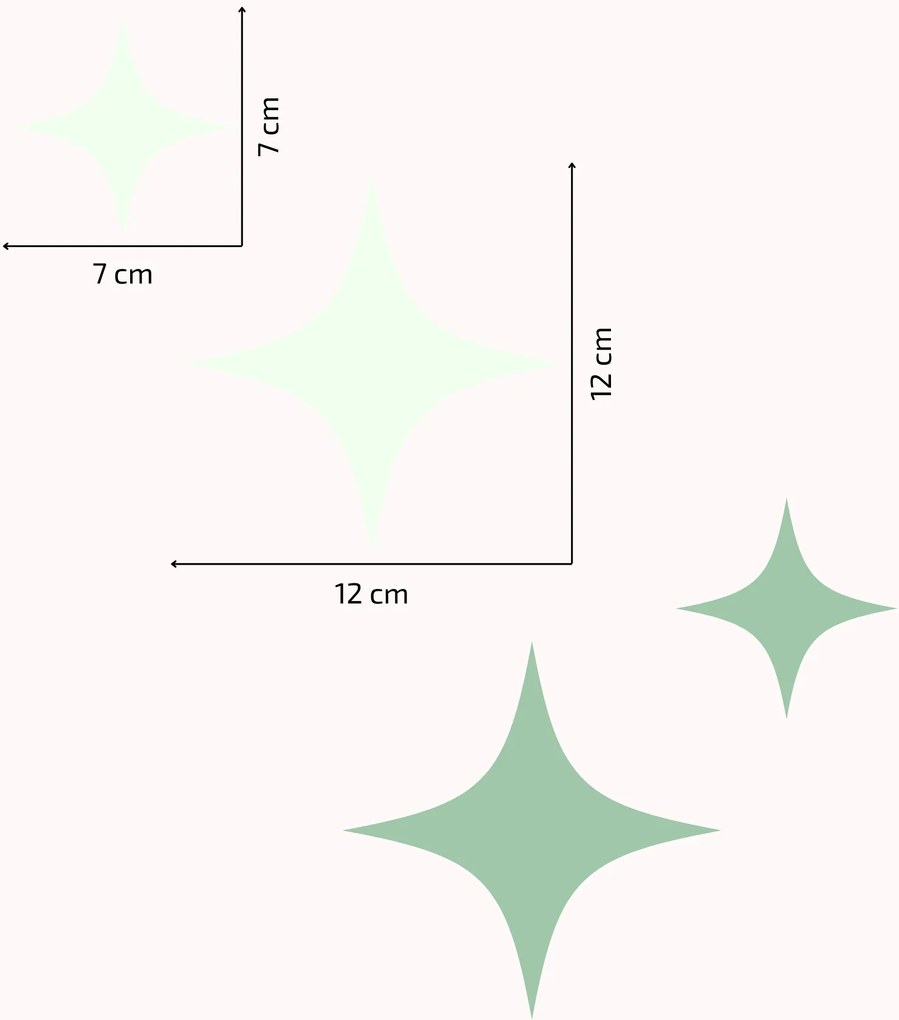 PIPPER. Textil falmatrica "Csillagok" Szín: Menta