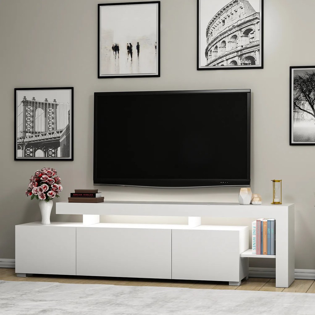 TV asztal/szekrény Belize (fényes fehér). 1072527