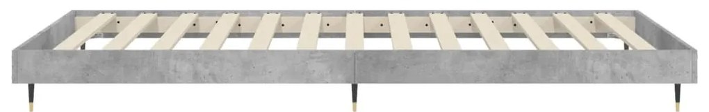 betonszürke szerelt fa ágykeret 100 x 200 cm