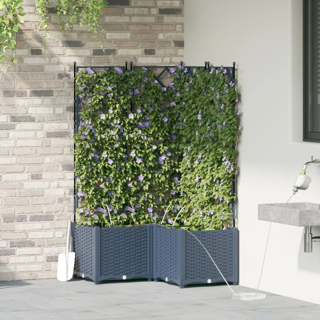 Kerti ültetők Szürke 80 x 80 x 142 cm Acél