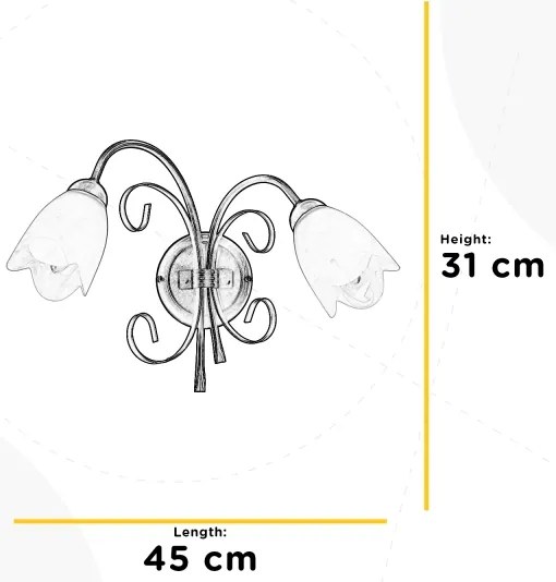 ONLI - Fali lámpa ODINO 2xE14/6W/230V