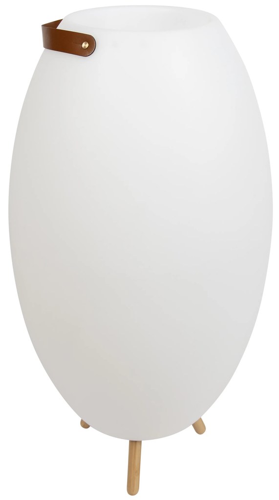 Fehér állólámpa 72,5 cm LED-del és hangszóróval, szabályozható RGBW IP44 távirányítóval - Apolo