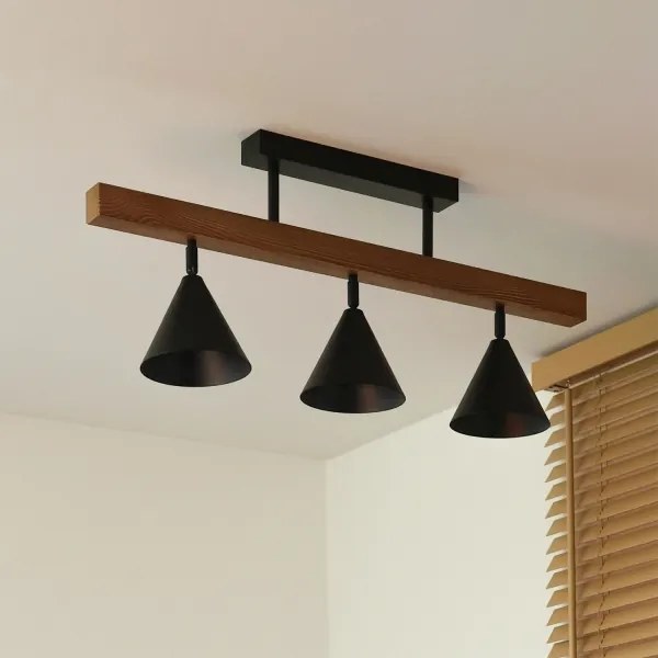 Duolla - Felületre szerelhető csillár IRONLINE 3xG9/3W/230V fenyő tölgy/fekete