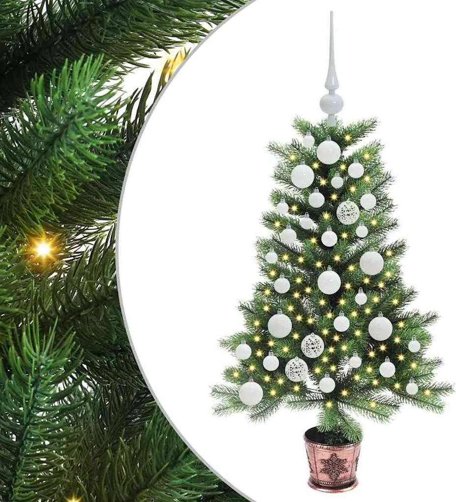 vidaXL Karácsonyfa 150 LED-del állvánnyal Zöld 90 cm PE