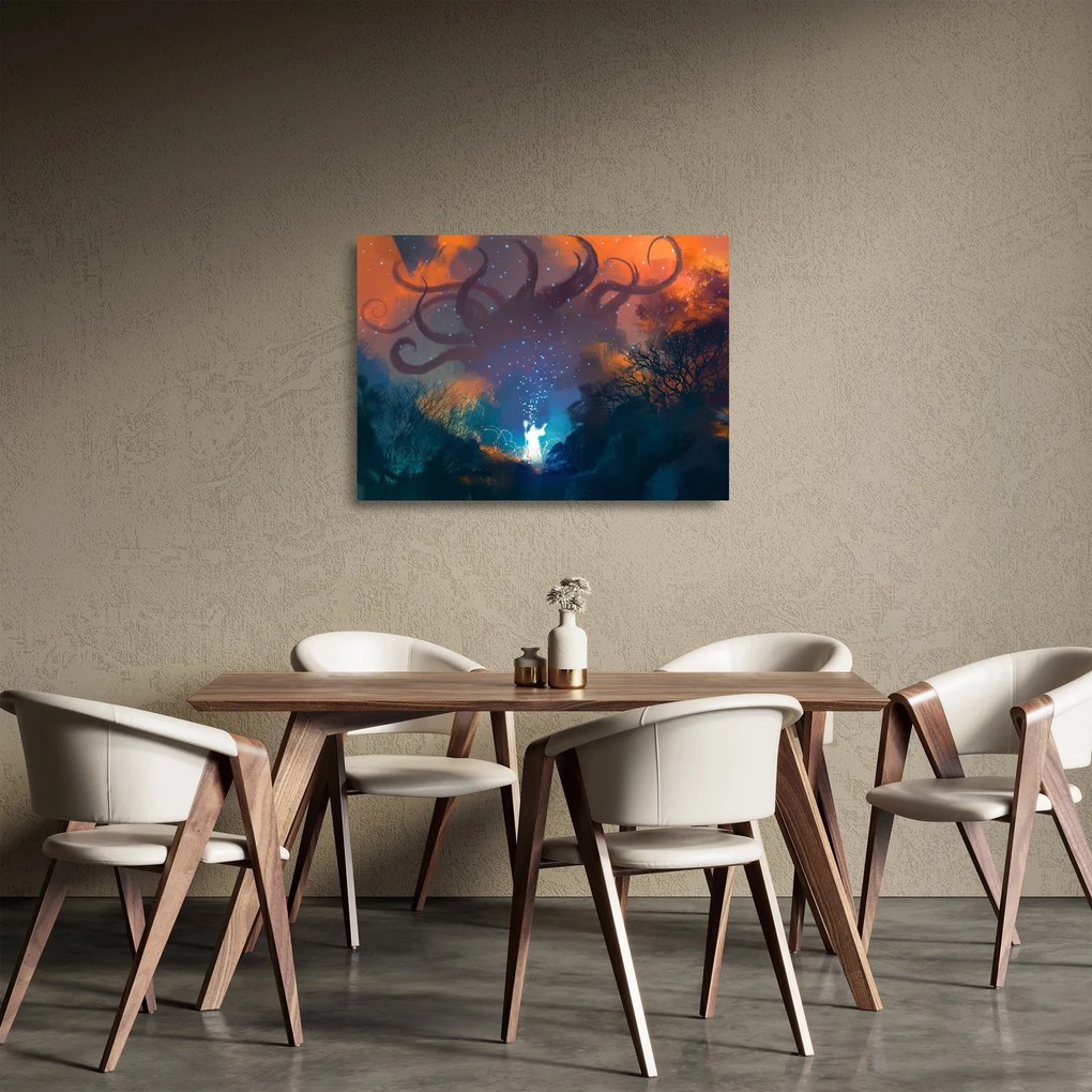 Kép - mágikus varázsló (üvegen) (70x50 cm)