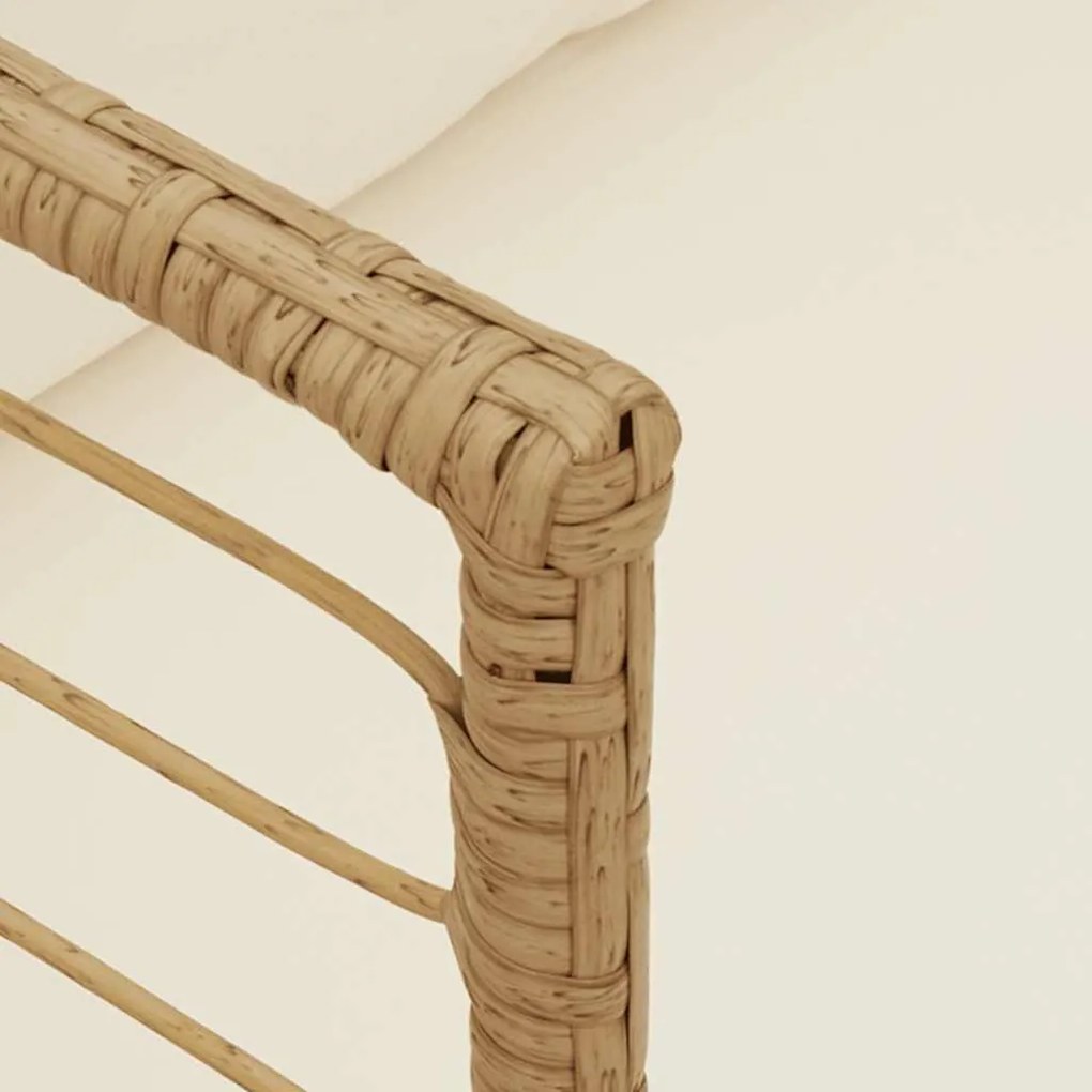 2 db természetes polyrattan kerti szék párnákkal