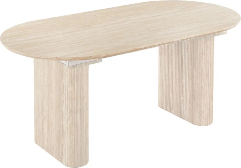 Kihúzható étkezőasztal 90–220 cm méretben, travertin színben OVAL
