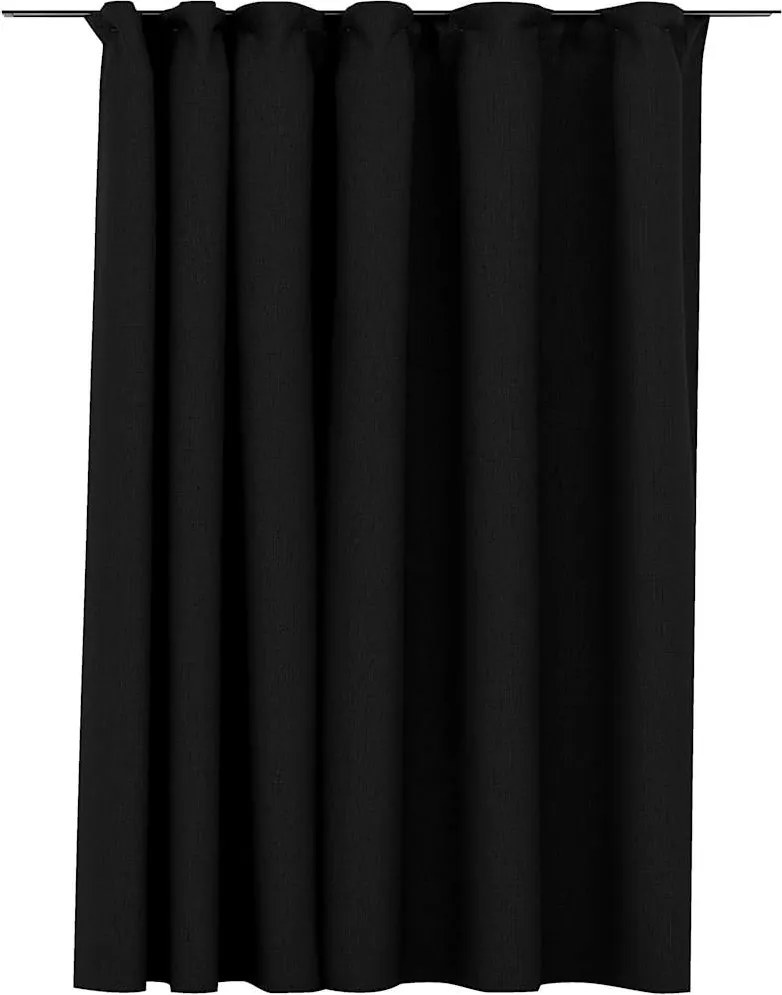 vidaXL antracit vászonhatású sötétítőfüggöny kampókkal 290 x 245 cm