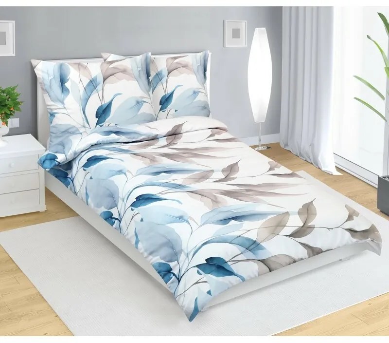 Bellatex szatén lepedő Őszi kék , 140 x 220 cm, 70x 90 cm, 140 x 220 cm, 70 x 90 cm