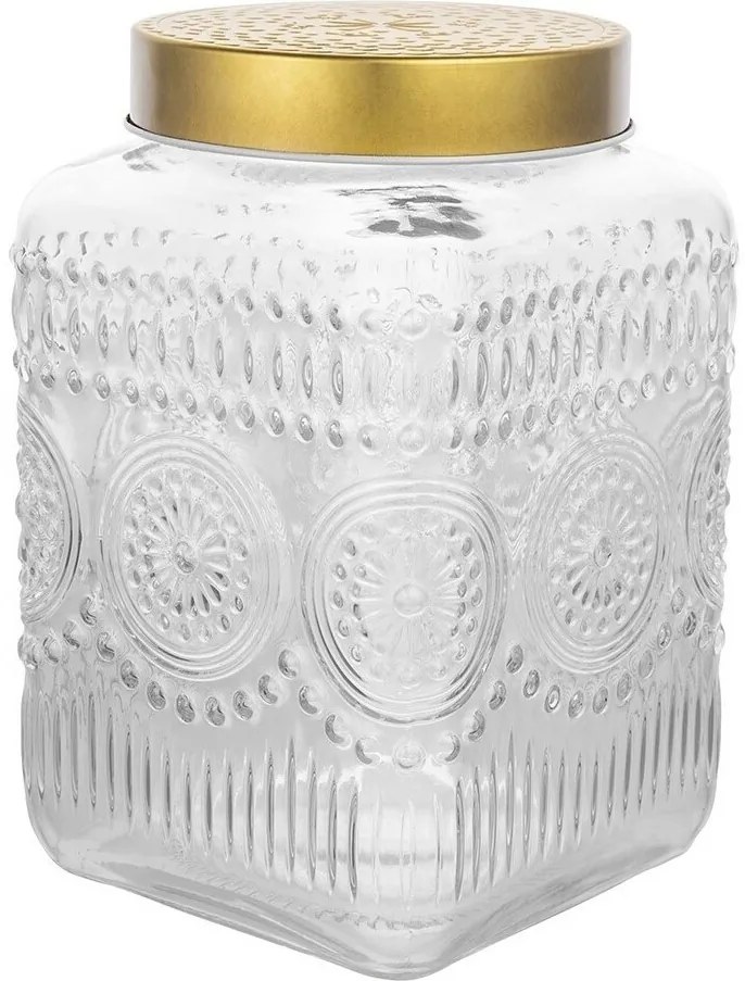Altom Üvegedénykészlet arany fedéllel Daisy 2,2 l, 4 db, 2,2 l