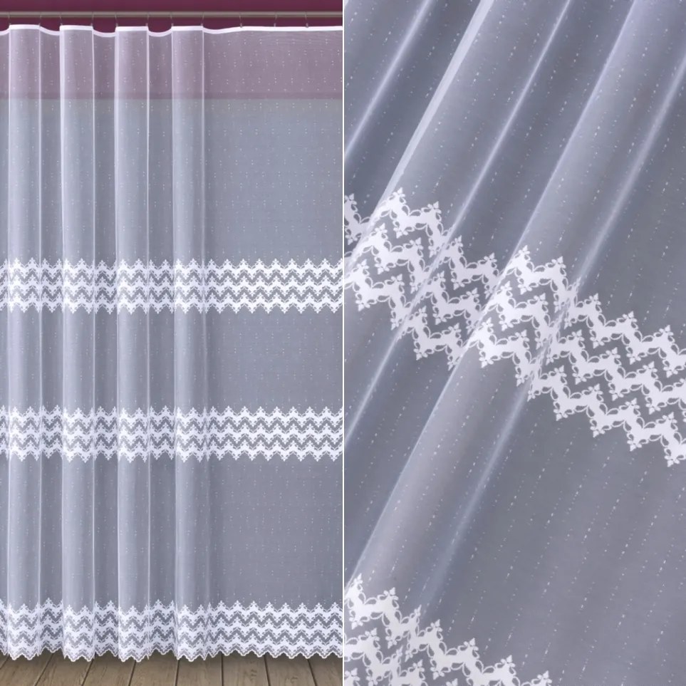 Mg Függöny jacquard 618/363 Fehér 250cm magas 0,5 mb