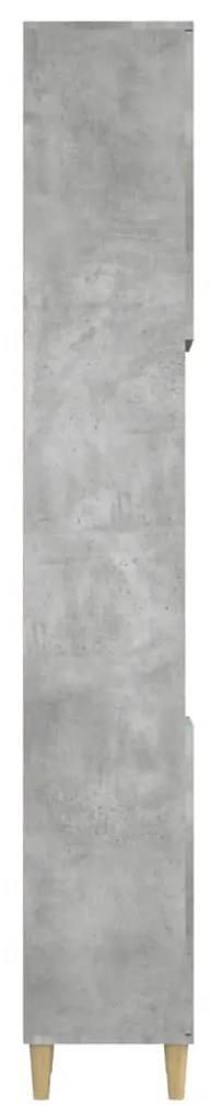 betonszürke szerelt fa fürdőszobaszekrény 30 x 30 x 190 cm