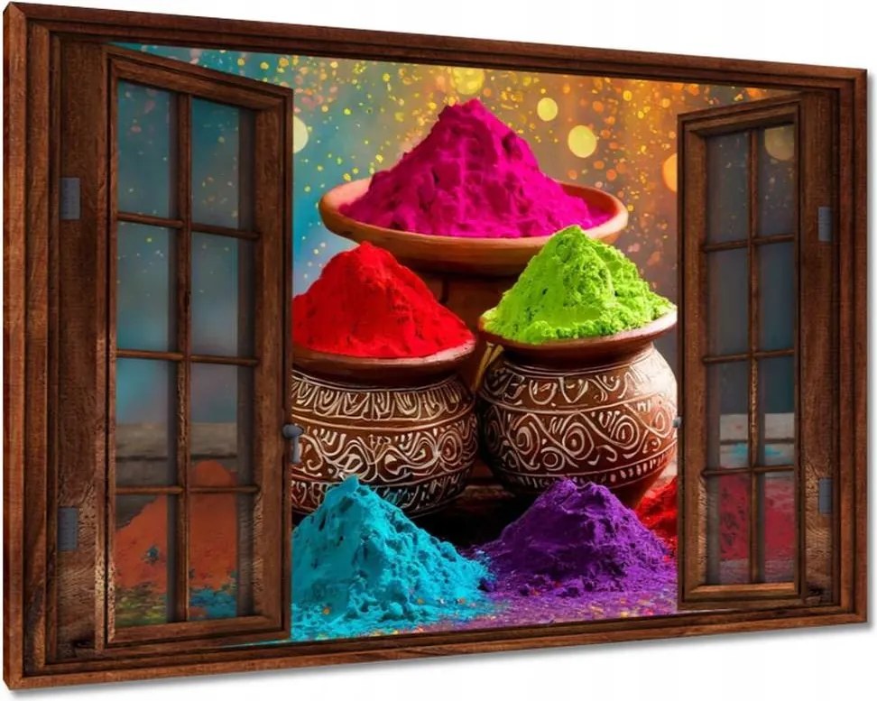 Vászonkép 90x60 Színek fesztiválja Színes porok