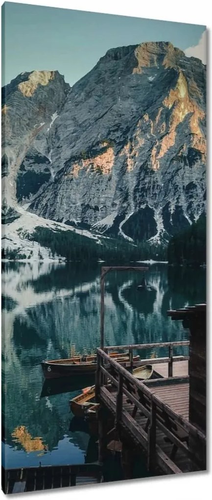 Vászonkép 55x115 Fa házikó a hegyekben