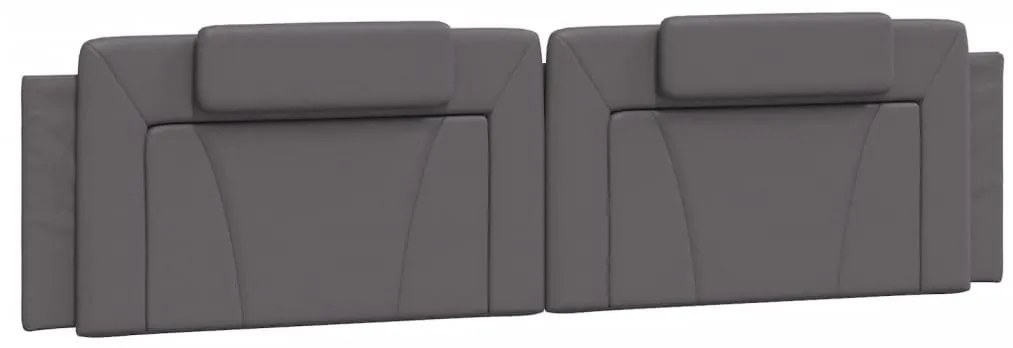 szürke műbőr fejtámla párna 200 cm