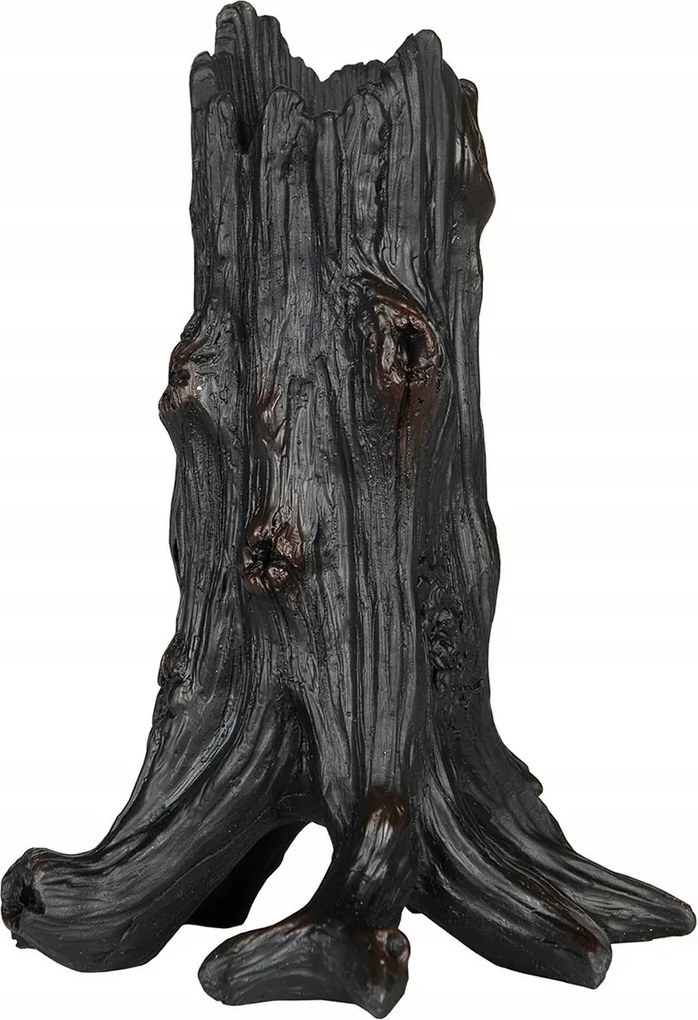 Gyertyatartó Fatörzs kandeláber fekete matt hálószoba nappali 15cm magas