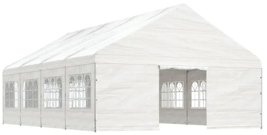 fehér polietilén pavilon tetővel 8,92 x 5,88 x 3,75 m