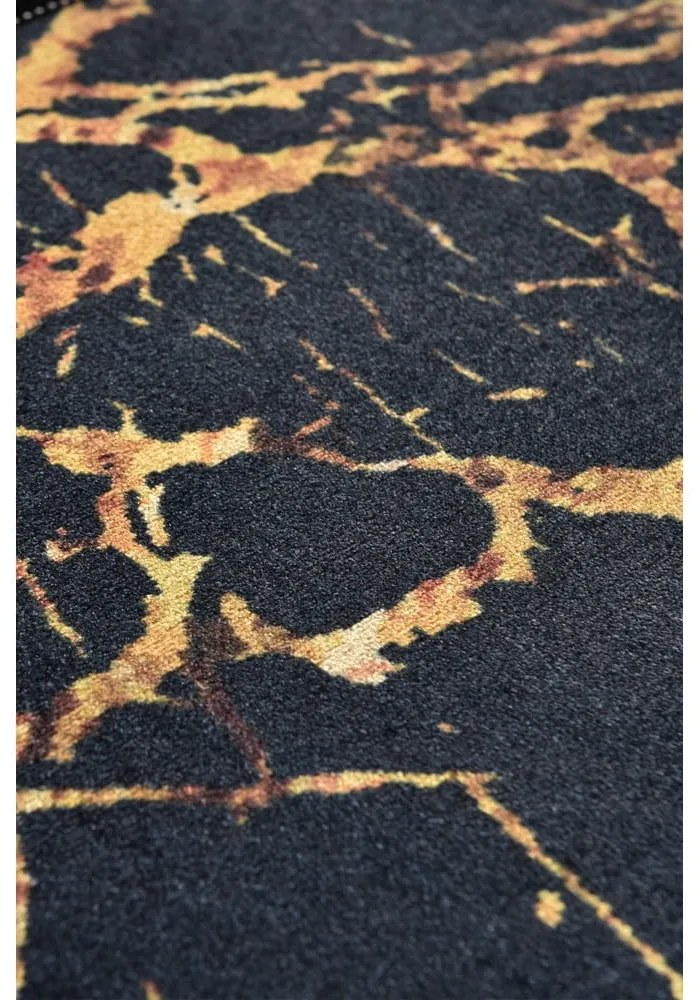 Fekete-aranyszínű fürdőszobai kilépő 60x40 cm Goldes - Foutastic